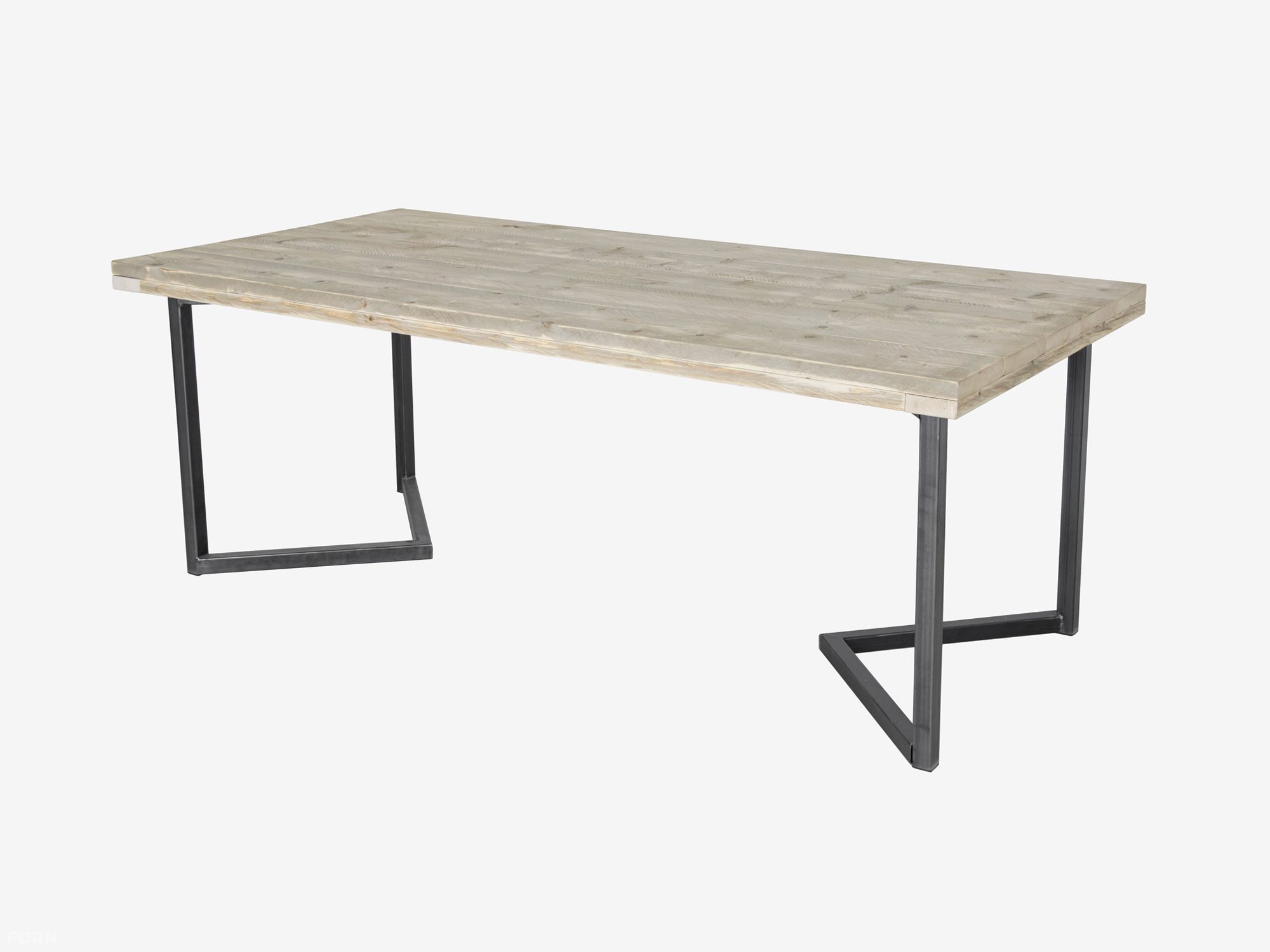 Industriedesign Tisch Frank Mit Stahlgestell Bauholzmoebeldesign De