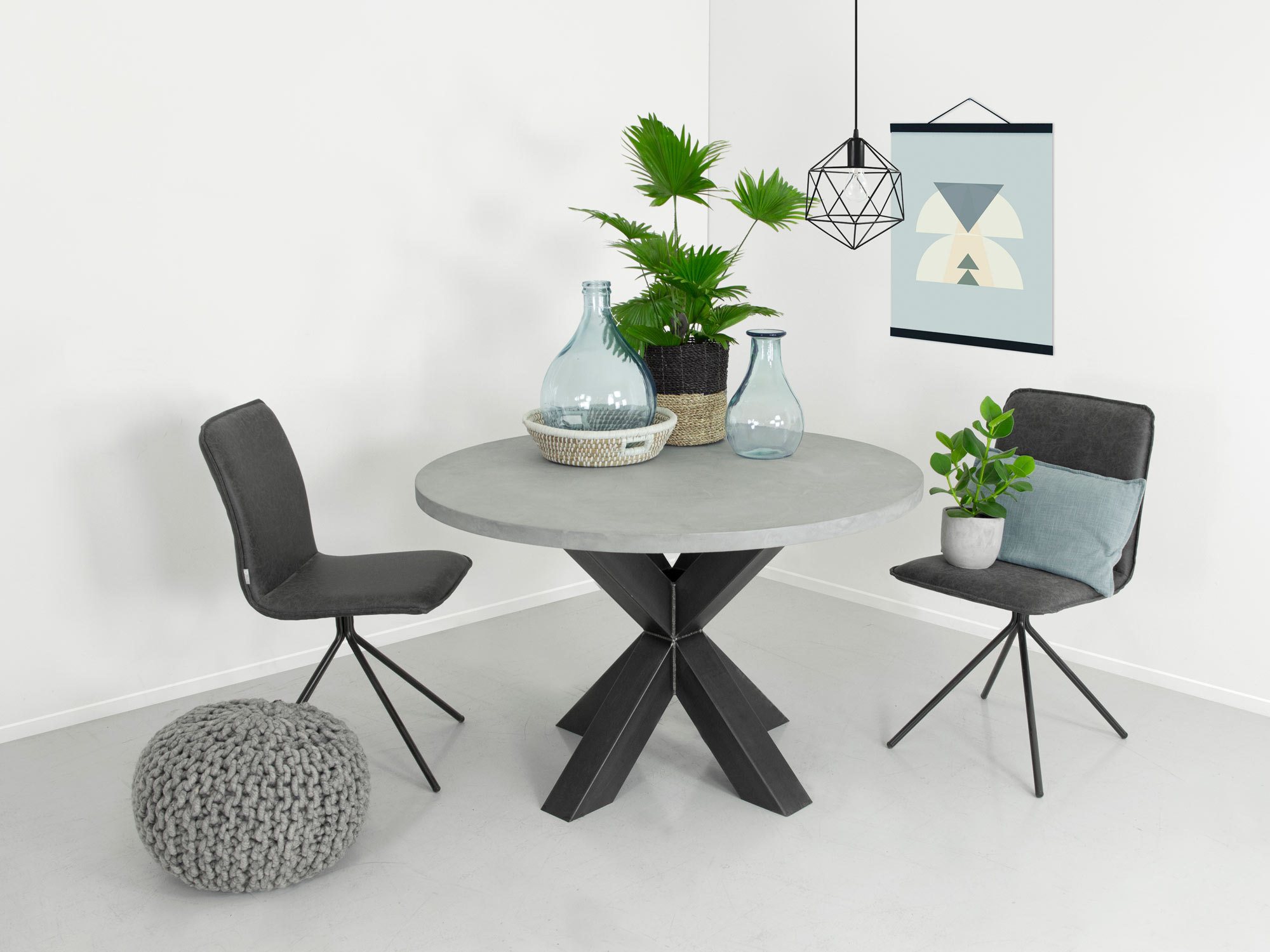 Runder Esstisch Beton Look Ozzy Bauholzmoebeldesign De