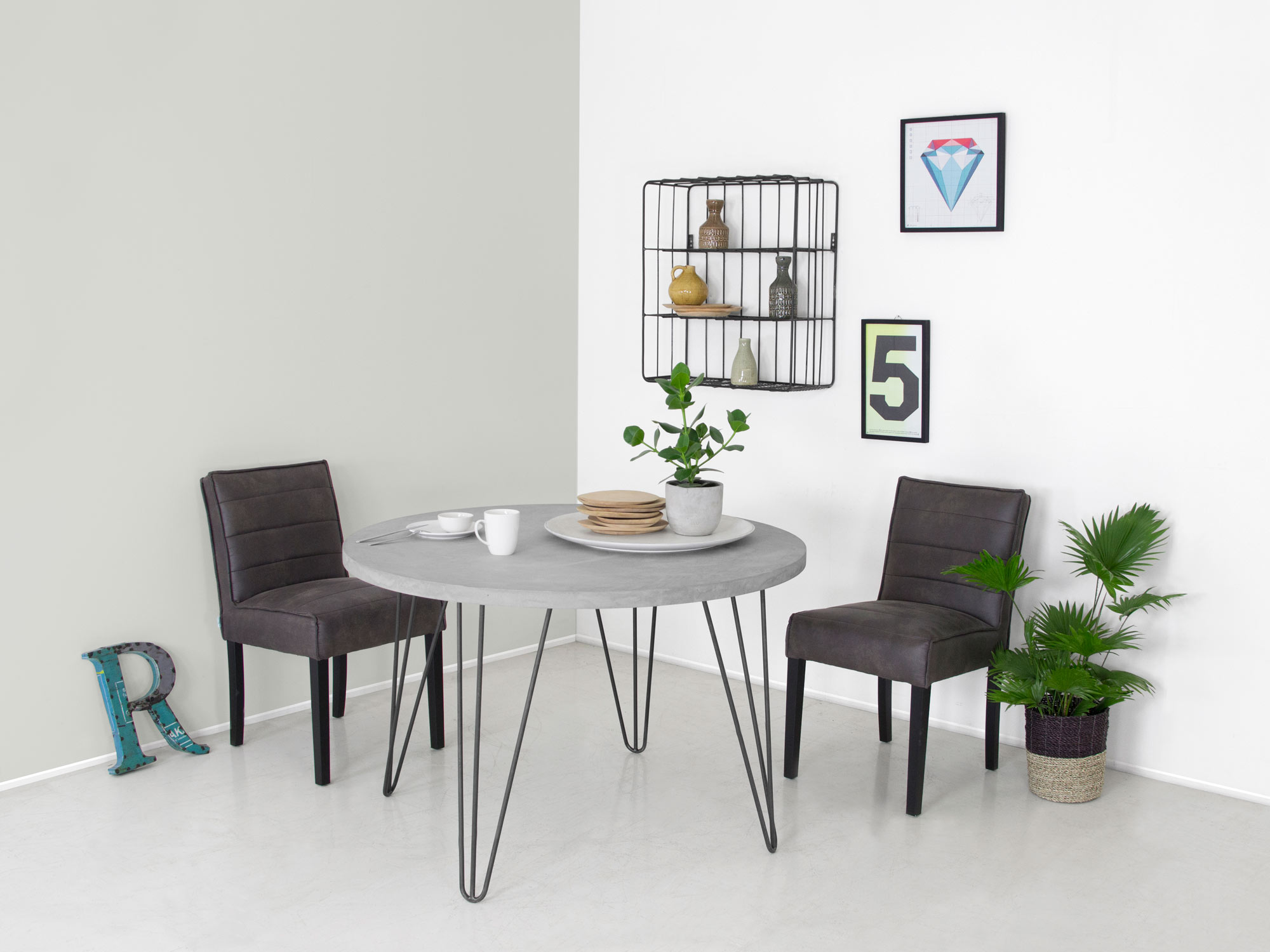 Runder Esstisch Beton Look Tijl Bauholzmoebeldesign De
